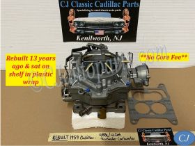REBUILT 1959 1960 1961 1962 CADILLAC DEVILLE ELDORADO FLEETWOOD ROCHESTER 4GC 4 JET 4 BBL CARBURETOR W/ BASE PLATE GASKET #7016101